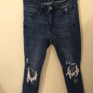 Nature distressed skinny jeans